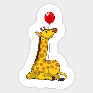 Giraffe with Balloon Sticker